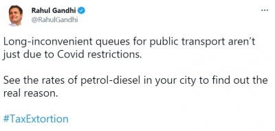 Rahul slams Modi govt over fuel price hike | Rahul slams Modi govt over fuel price hike