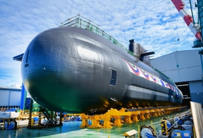 S.Korea launches new homegrown submarine | S.Korea launches new homegrown submarine