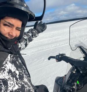 Lakshmi Manchu savours Northern Lights, husky-sleigh rides in Finland | Lakshmi Manchu savours Northern Lights, husky-sleigh rides in Finland