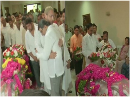 Telangana CM Rao, AIMIM Chief Owaisi pay tribute to Jaipal Reddy | Telangana CM Rao, AIMIM Chief Owaisi pay tribute to Jaipal Reddy