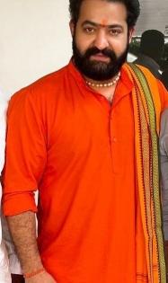 Jr NTR spotted wearing 'Hanuman Mala' | Jr NTR spotted wearing 'Hanuman Mala'