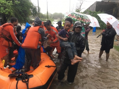 Over 33K people evacuated; loss of life, property brought under control: Gujarat CM | Over 33K people evacuated; loss of life, property brought under control: Gujarat CM