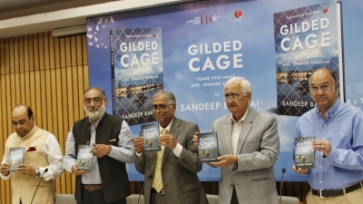 Khurshid, Drabu, Gen. Hasnain release Sandeep Bamzai's 'The Gilded Cage' | Khurshid, Drabu, Gen. Hasnain release Sandeep Bamzai's 'The Gilded Cage'