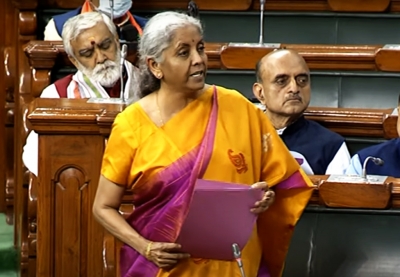 Sitharaman presents budget for J&K in Lok Sabha | Sitharaman presents budget for J&K in Lok Sabha