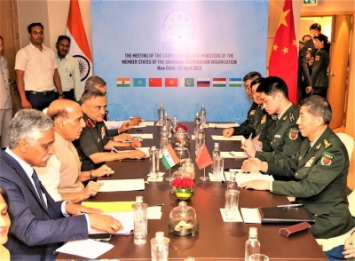 Rajnath meets Chinese, Iranian counterparts ahead of SCO Defence Ministers' meet | Rajnath meets Chinese, Iranian counterparts ahead of SCO Defence Ministers' meet