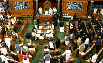 Lok Sabha adjourned for the day amid Oppn protests | Lok Sabha adjourned for the day amid Oppn protests