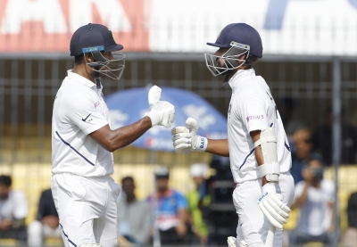 Indore Test: Mayank, Rahane take India's lead to 153 (Tea) | Indore Test: Mayank, Rahane take India's lead to 153 (Tea)