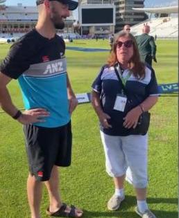 Mitchell spills fan's pint of cider with massive six; tells her to "catch it next time with your hands" | Mitchell spills fan's pint of cider with massive six; tells her to "catch it next time with your hands"