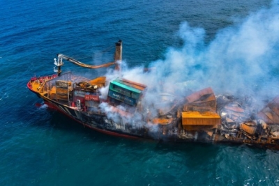 SL Minister blames marine life deaths on chemical leak from burnt ship | SL Minister blames marine life deaths on chemical leak from burnt ship