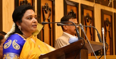 Telangana Governor calls for promoting women leadership in all sectors | Telangana Governor calls for promoting women leadership in all sectors Telangana Governor calls for promoting women leadership in all sectors | Telangana Governor calls for promoting women leadership in all sectors