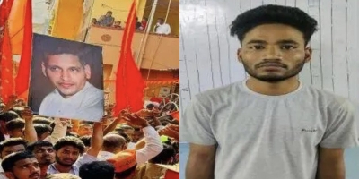 Man arrested in Hyderabad for waving Godse's portrait at Ram Navami rally | Man arrested in Hyderabad for waving Godse's portrait at Ram Navami rally