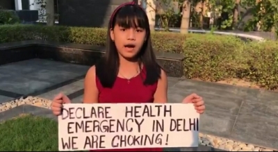 'Declare health emergency in Delhi,' 9-year-old climate activist requests govt as pollution spikes | 'Declare health emergency in Delhi,' 9-year-old climate activist requests govt as pollution spikes 'Declare health emergency in Delhi,' 9-year-old climate activist requests govt as pollution spikes | 'Declare health emergency in Delhi,' 9-year-old climate activist requests govt as pollution spikes