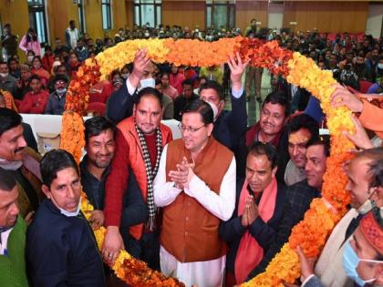 Pushkar Singh Dhami to take oath as Uttarakhand Chief Minister today | Pushkar Singh Dhami to take oath as Uttarakhand Chief Minister today Pushkar Singh Dhami to take oath as Uttarakhand Chief Minister today | Pushkar Singh Dhami to take oath as Uttarakhand Chief Minister today