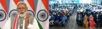 PM Modi flags off 100 kisan drones | PM Modi flags off 100 kisan drones