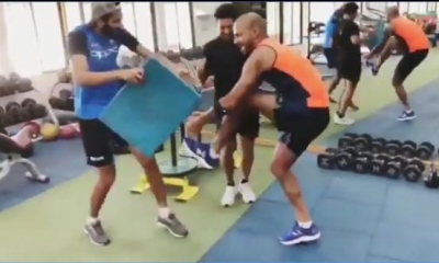 Dhawan enjoys fun time with Khaleel, Kuldeep Yadav | Dhawan enjoys fun time with Khaleel, Kuldeep Yadav