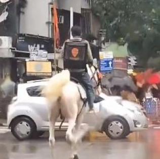 Swiggy looking for unknown delivery man riding horse who went viral | Swiggy looking for unknown delivery man riding horse who went viral Swiggy looking for unknown delivery man riding horse who went viral | Swiggy looking for unknown delivery man riding horse who went viral