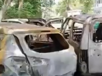 Gurugram: 3 vehicles burnt after transformer catches fire | Gurugram: 3 vehicles burnt after transformer catches fire