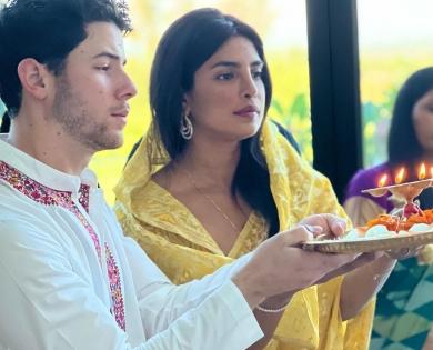 Priyanka, Nick Jonas perform Lakshmi puja at Los Angeles home | Priyanka, Nick Jonas perform Lakshmi puja at Los Angeles home