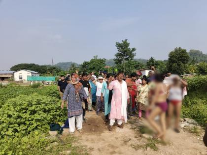 Women tear their clothes to protest against eviction drive in Guwahati | Women tear their clothes to protest against eviction drive in Guwahati Women tear their clothes to protest against eviction drive in Guwahati | Women tear their clothes to protest against eviction drive in Guwahati