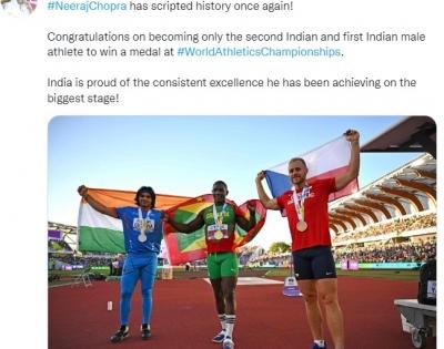 Stalin lauds Neeraj Chopra for winning silver in world championship | Stalin lauds Neeraj Chopra for winning silver in world championship