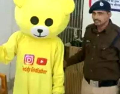 Man in teddy bear outfit arrested for dancing at railway crossing in UP | Man in teddy bear outfit arrested for dancing at railway crossing in UP