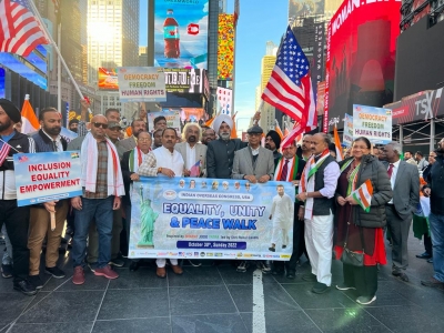 Congress's US supporters hold their version of 'Bharat Jodo Yatra' in New York | Congress's US supporters hold their version of 'Bharat Jodo Yatra' in New York
