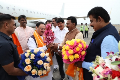 BJP president Nadda arrives in Indore | BJP president Nadda arrives in Indore BJP president Nadda arrives in Indore | BJP president Nadda arrives in Indore