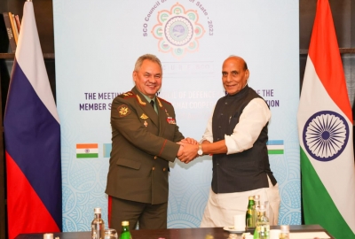 SCO Defence Ministers' meet: Rajnath holds bilateral talks with Russian counterpart | SCO Defence Ministers' meet: Rajnath holds bilateral talks with Russian counterpart