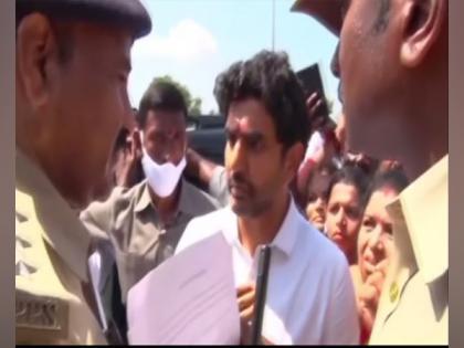TDP leader Nara Lokesh stopped by police due to "law and order issue" | TDP leader Nara Lokesh stopped by police due to "law and order issue"