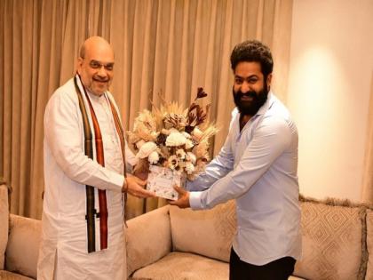 Amit Shah meets Jr NTR, Ramoji Rao in Hyderabad | Amit Shah meets Jr NTR, Ramoji Rao in Hyderabad