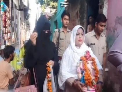 UP: BJP leader Ruby Asif Khan defies fatwa, death threat; steps out for Ganesh idol immersion | UP: BJP leader Ruby Asif Khan defies fatwa, death threat; steps out for Ganesh idol immersion