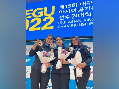 Junior women's pistol team clinch gold at 15th Asian Airgun | Junior women's pistol team clinch gold at 15th Asian Airgun