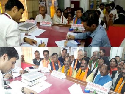 Congress, BJP candidates file nominations for Bhanupratappur bypoll in Chhattisgarh | Congress, BJP candidates file nominations for Bhanupratappur bypoll in Chhattisgarh Congress, BJP candidates file nominations for Bhanupratappur bypoll in Chhattisgarh | Congress, BJP candidates file nominations for Bhanupratappur bypoll in Chhattisgarh