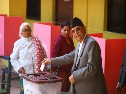 Former Nepal Prime Minister KP Sharma Oli casts vote in Bhaktapur | Former Nepal Prime Minister KP Sharma Oli casts vote in Bhaktapur
