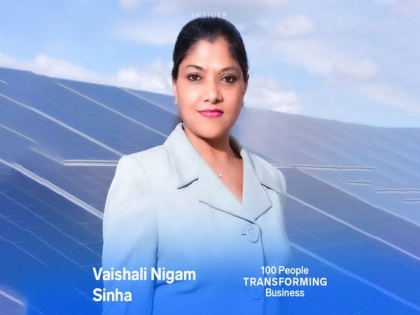 Vaishali Nigam Sinha, Founder & Chair, ReNew Foundation & CSO, ReNew Power recognised among list of '100 people transforming business globally' by Business Insider | Vaishali Nigam Sinha, Founder & Chair, ReNew Foundation & CSO, ReNew Power recognised among list of '100 people transforming business globally' by Business Insider