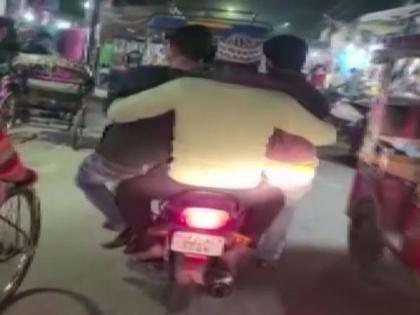 Five persons land in jail for riding on a single motorcycle in UP's Moradabad | Five persons land in jail for riding on a single motorcycle in UP's Moradabad