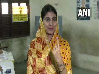 BJP's Rivaba Jadeja casts her vote in Rajkot, says party will win with good margin | BJP's Rivaba Jadeja casts her vote in Rajkot, says party will win with good margin