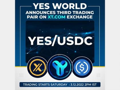 YES WORLD Token announces YES/USDC Trading Pair on XT.com Exchange | YES WORLD Token announces YES/USDC Trading Pair on XT.com Exchange