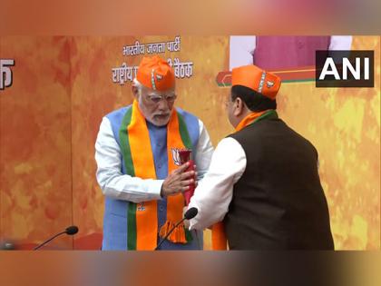 Delhi: PM Modi, Nadda attend opening session of two-day national office bearers' meeting at BJP headquarters | Delhi: PM Modi, Nadda attend opening session of two-day national office bearers' meeting at BJP headquarters Delhi: PM Modi, Nadda attend opening session of two-day national office bearers' meeting at BJP headquarters | Delhi: PM Modi, Nadda attend opening session of two-day national office bearers' meeting at BJP headquarters