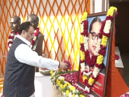 BJP President J P Nadda pays tribute to Bhim Rao Ambedkar | BJP President J P Nadda pays tribute to Bhim Rao Ambedkar