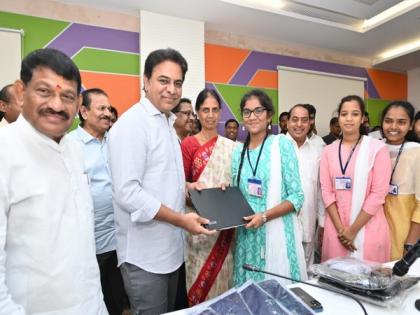 Telangana Minister KTR distributes laptops to IIIT Basara students | Telangana Minister KTR distributes laptops to IIIT Basara students