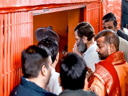Delhi: Rahul Gandhi visits Marghat Hanuman Temple ahead of Yatra resumption, offers prayers | Delhi: Rahul Gandhi visits Marghat Hanuman Temple ahead of Yatra resumption, offers prayers
