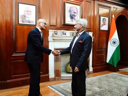 Jaishankar meets Microsoft CEO Satya Nadella in New Delhi | Jaishankar meets Microsoft CEO Satya Nadella in New Delhi