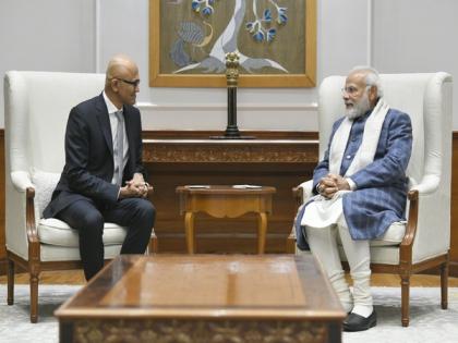 Microsoft chief Satya Nadella meets PM Modi, says India's digital transformation inspiring | Microsoft chief Satya Nadella meets PM Modi, says India's digital transformation inspiring