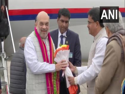 Amit Shah reaches Agartala to flag off 'Jan Viswas Yatra' in poll-bound Tripura | Amit Shah reaches Agartala to flag off 'Jan Viswas Yatra' in poll-bound Tripura
