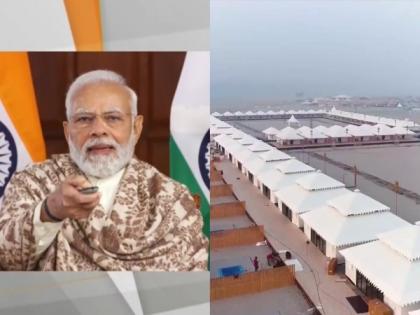 PM Modi inaugurates Tent City, built on banks of River Ganga in Varanasi | PM Modi inaugurates Tent City, built on banks of River Ganga in Varanasi