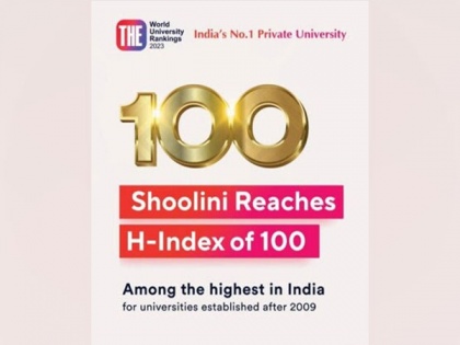 Shoolini touches h-index 100 milestone | Shoolini touches h-index 100 milestone