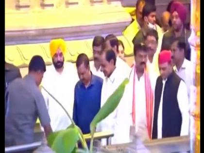 KCR, Mann. Kejriwal and Akhilesh visit temple together ahead of BRS mega-rally | KCR, Mann. Kejriwal and Akhilesh visit temple together ahead of BRS mega-rally