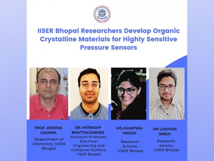 IISER Bhopal researchers develop organic crystalline materials for highly sensitive pressure sensors | IISER Bhopal researchers develop organic crystalline materials for highly sensitive pressure sensors