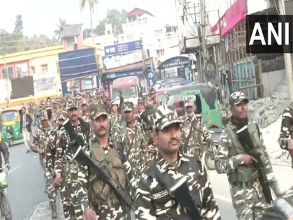 Tripura: Police, CAPF conduct flag march in Agartala ahead of Assembly elections | Tripura: Police, CAPF conduct flag march in Agartala ahead of Assembly elections